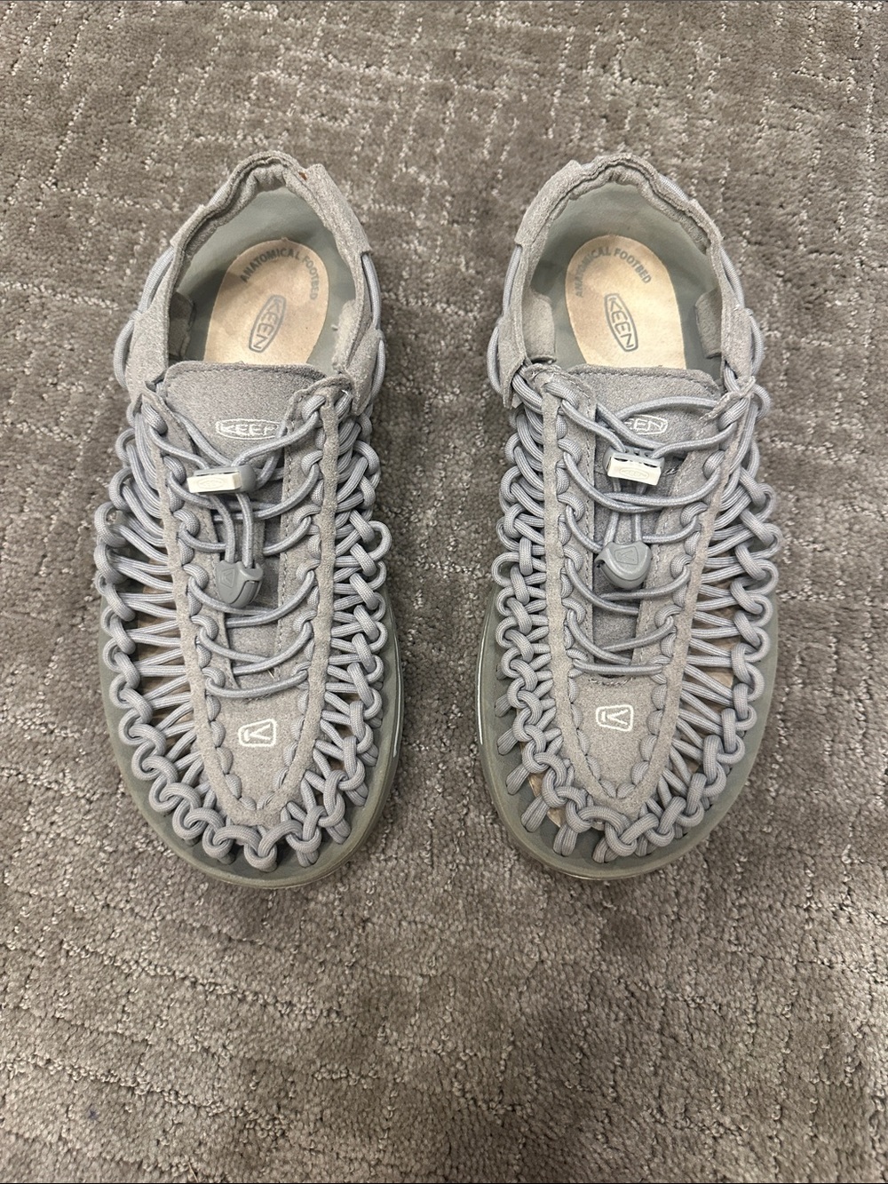 Keen Uneek Braided Slip-On Shoes - Light Gray sz 8 women’s